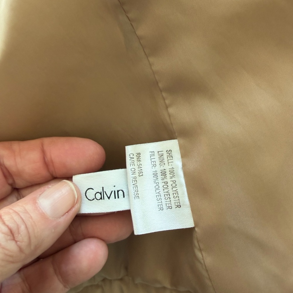 Calvin Klein Quilted hooded jacket tan/neutral size x-small - Picture 9 of 10